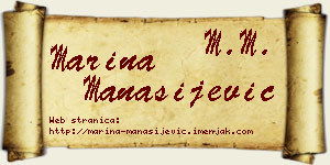 Marina Manasijević vizit kartica